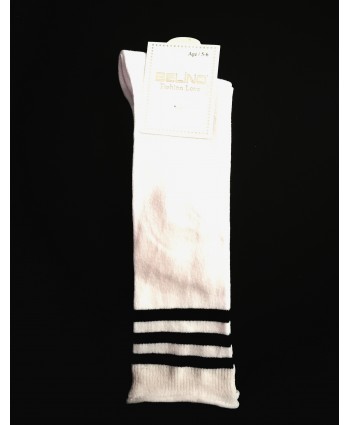 Belino 3/4 детски чорапи с три ленти в бяло